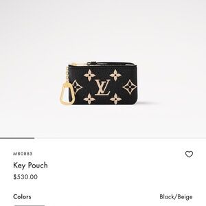 Louis Vuitton Black and Beige Key Pouch